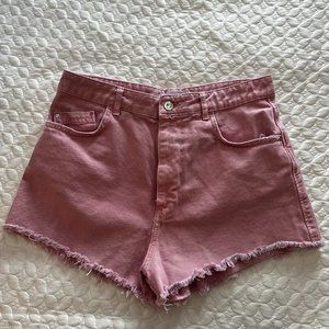 Zara Denim Shorts in Pink